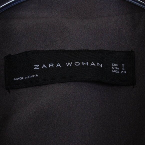 Zara Womens Long Double Breasted Trench Coat Size S Gray ASO Spencer Hastings - Picture 7 of 13